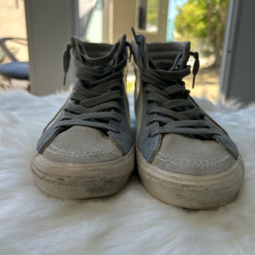 💫Size 40 Metalic Blue with Green star Slides EUC - Picture 3 of 8